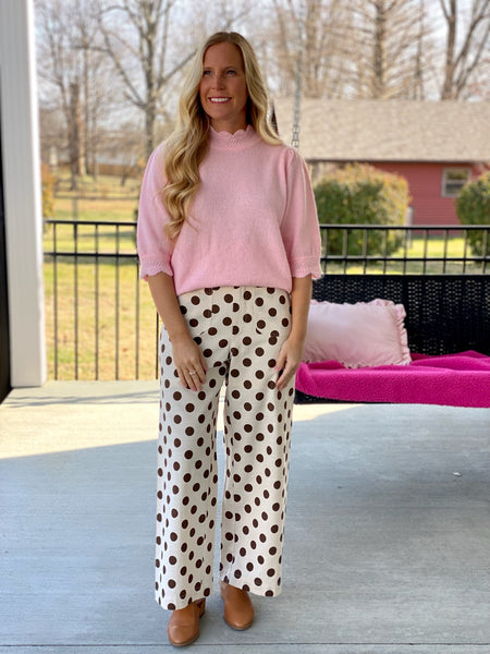 Brown Polka Dot Pants | Bonnie Rae Boutique