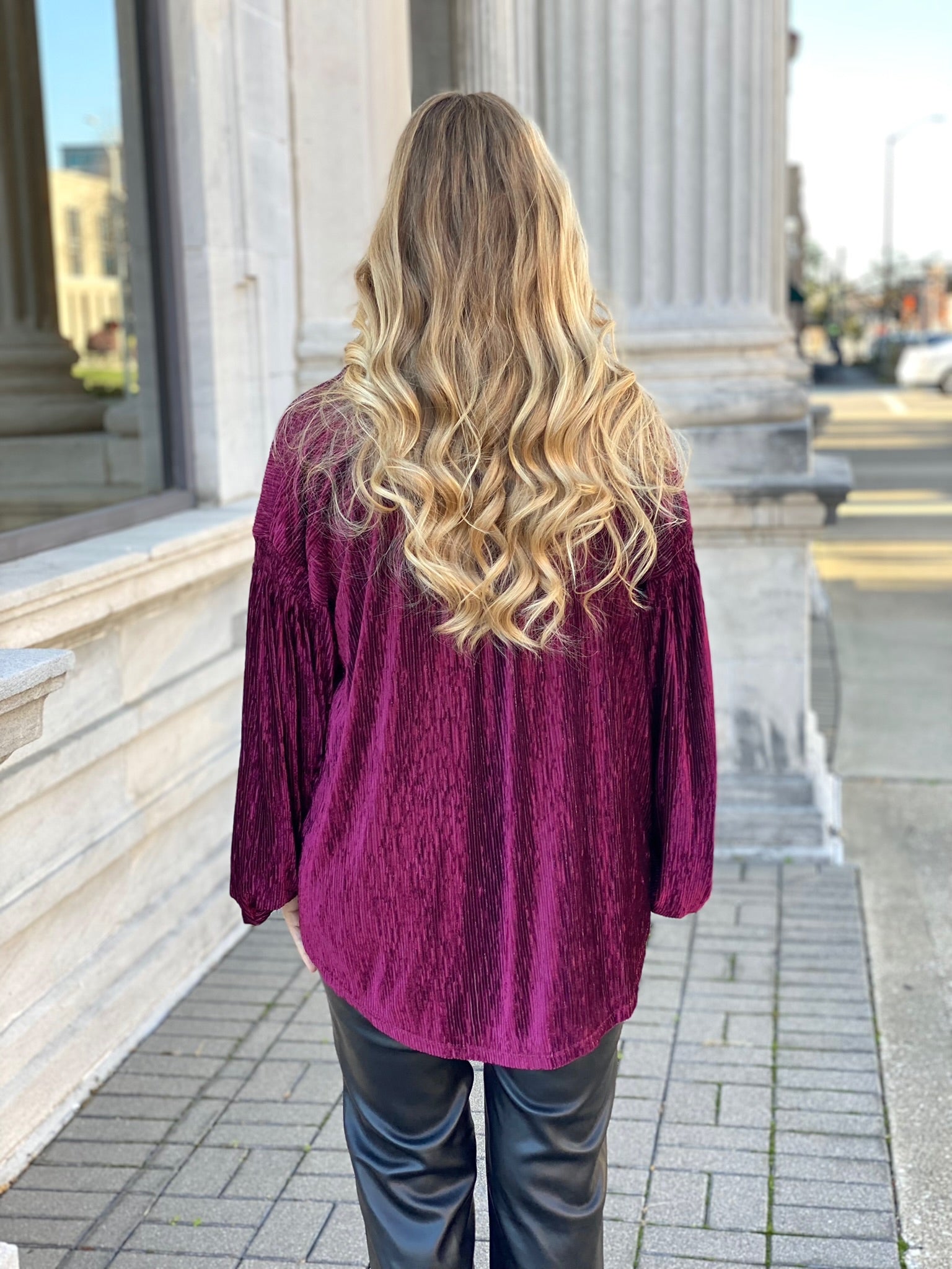 Burgundy Velvet Top | Bonnie Rae Boutique