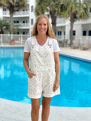White Floral Overalls | Bonnie Rae Boutique