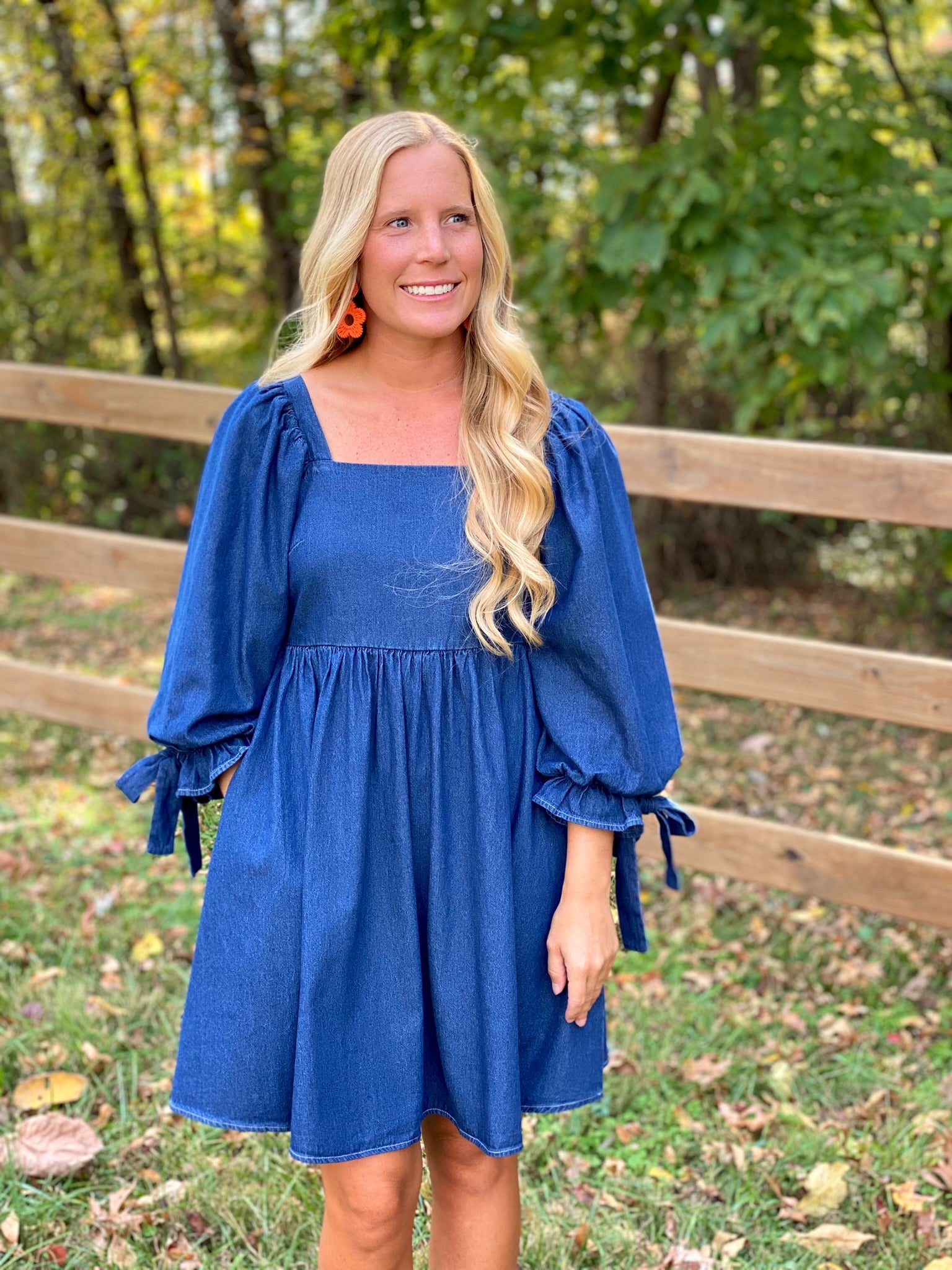 Dark Denim Babydoll Dress | Bonnie Rae Boutique
