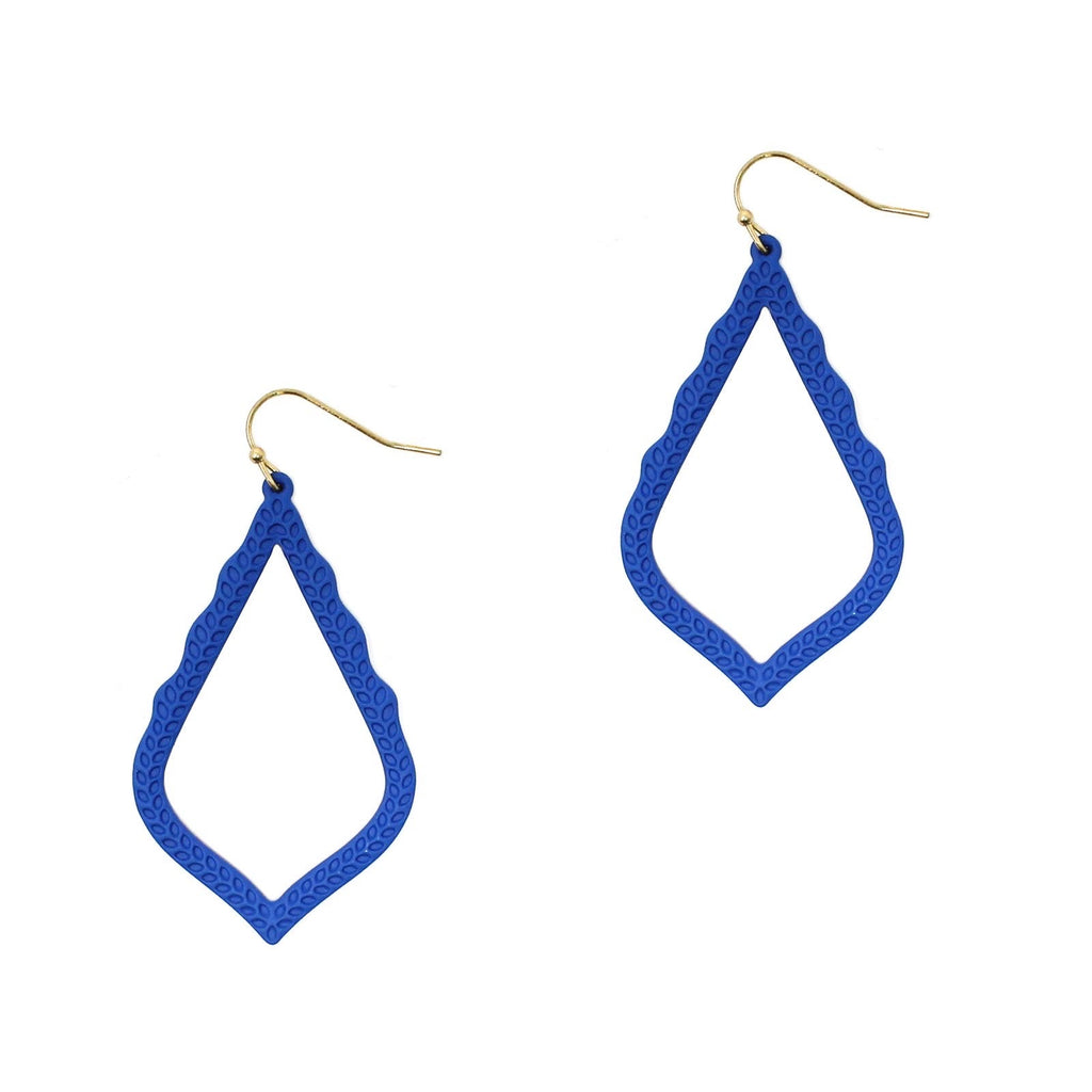 Blue Open Frame Earrings