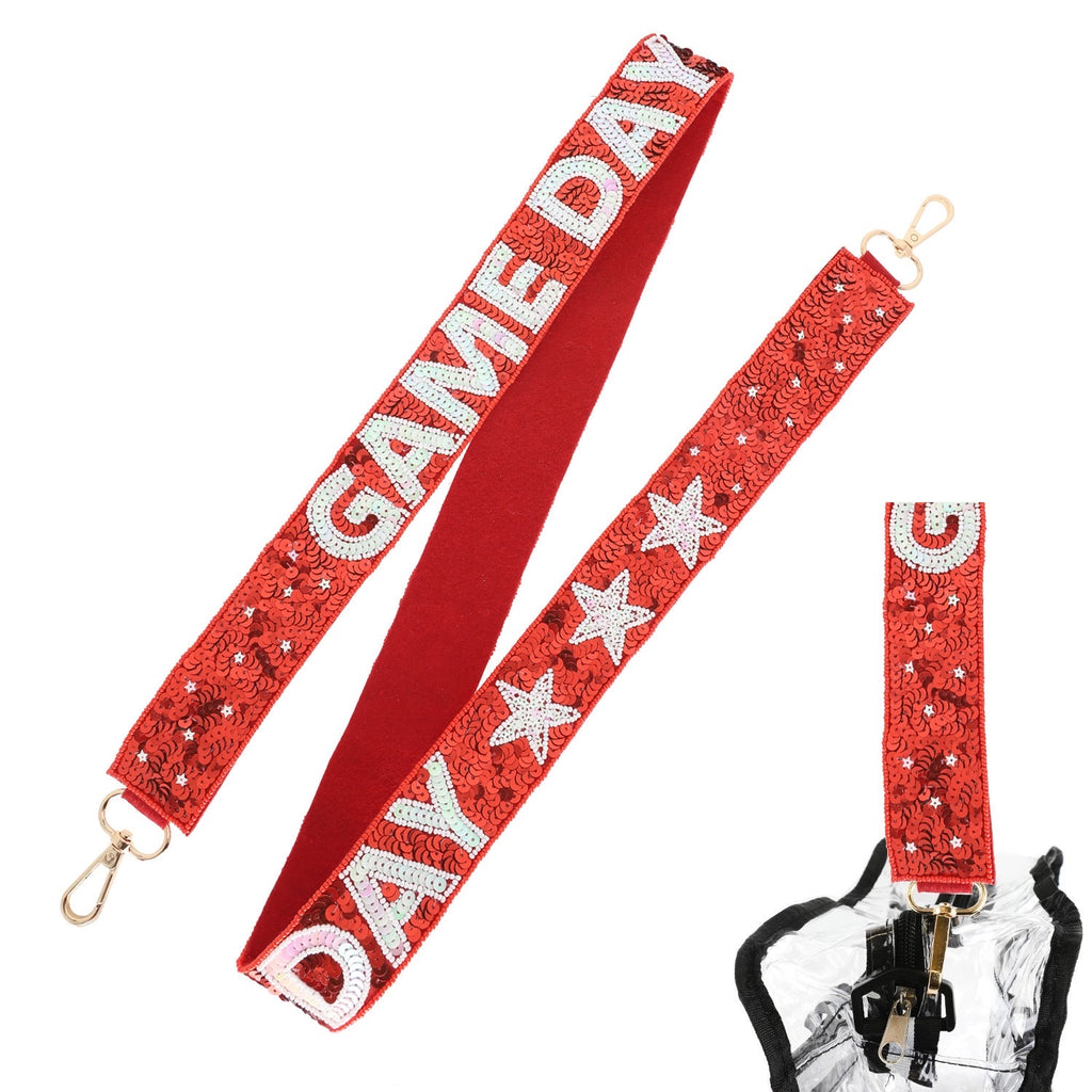 Red Sequin Gameday Star Shoulder Bag Strap