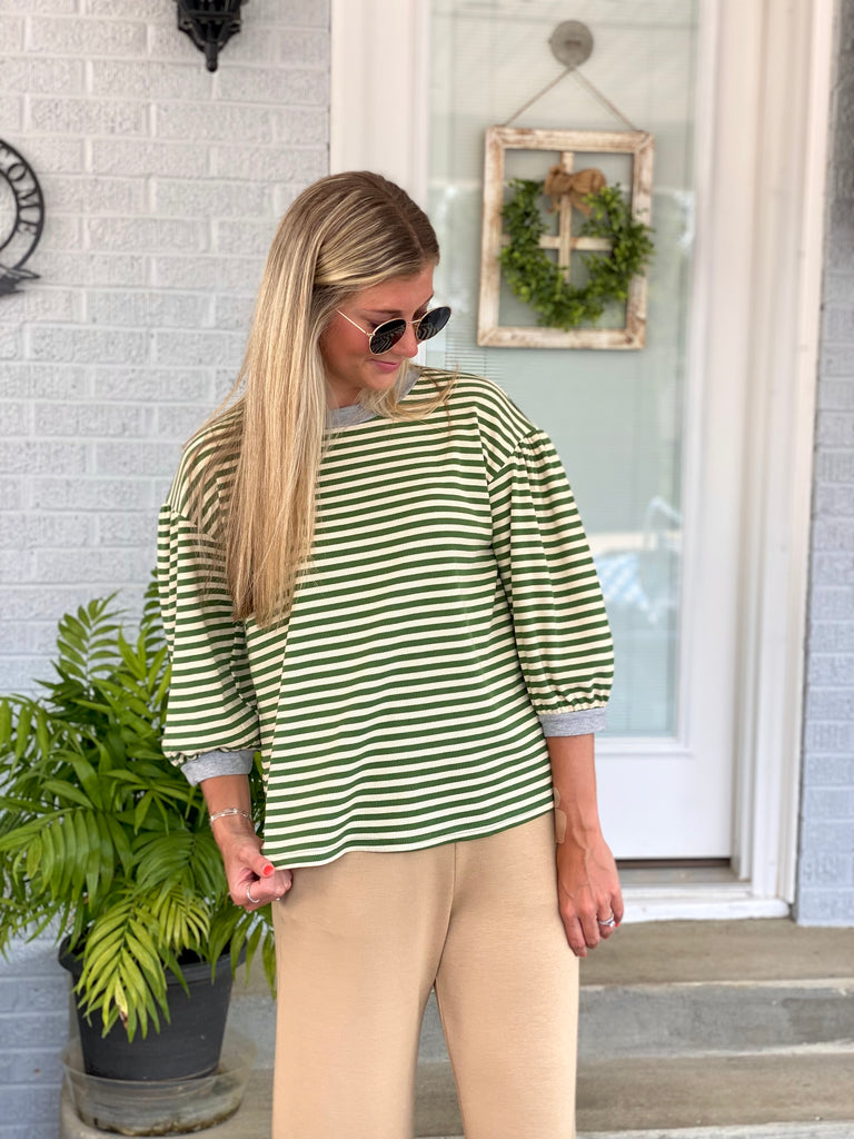 Green Stripe Top