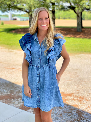 white christmas dresses Denim Diva Dress