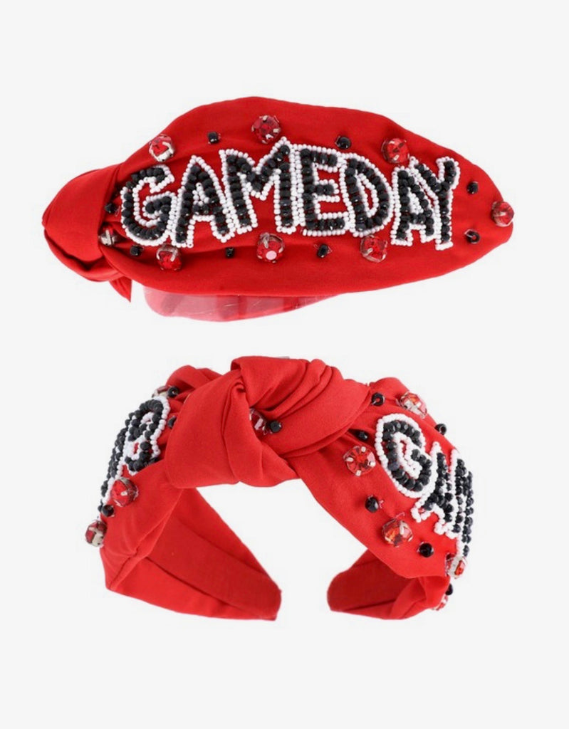 Red/Black Gameday Beaded Headband