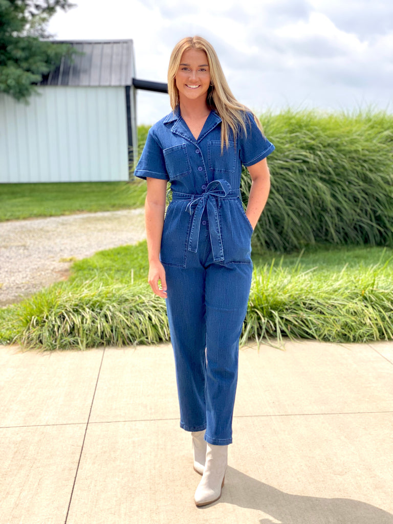 Denim Utility Jumpsuit