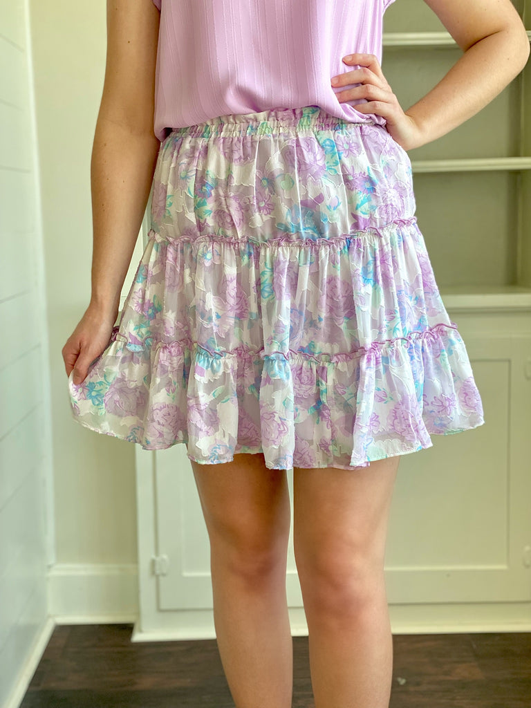 Lavender Floral Skirt